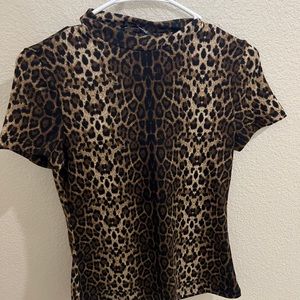 SHEIN mock neck leopard top.